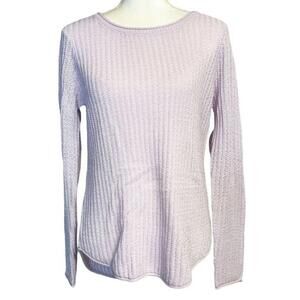 Lilac Ribbed Long Sleeve Metallic Pullover Knit Sweater Women's‎ Small Sparkly